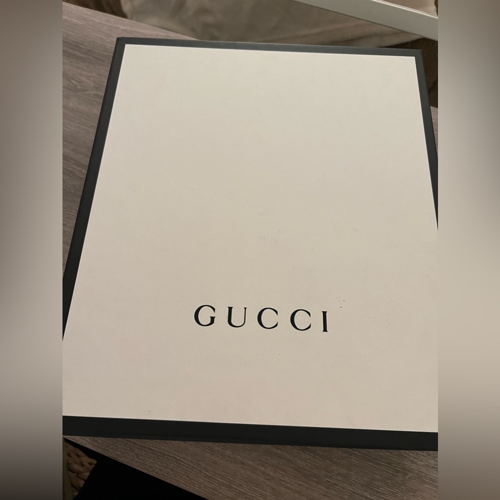 Gucci Marmont Fringe Double G Black Suede GG 35